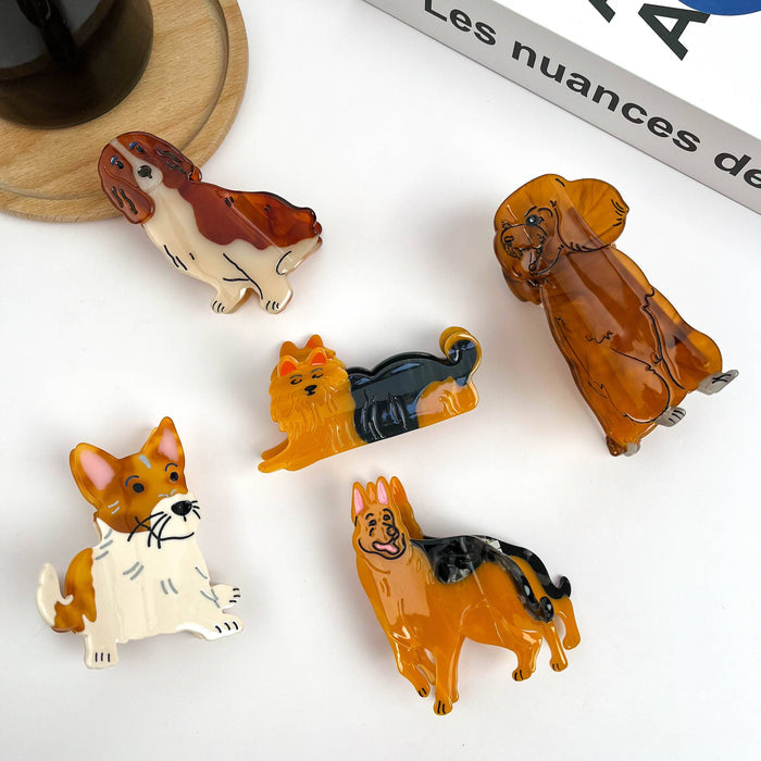 Brown Dog Series Claw Clip, Shih Tzu Teddy Hair Clip: German Shepherd