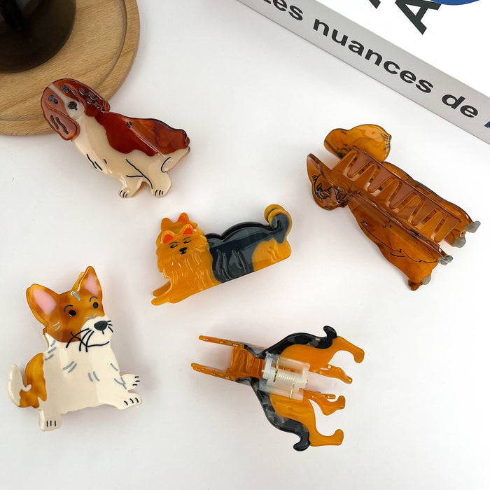 Brown Dog Series Claw Clip, Shih Tzu Teddy Hair Clip: German Shepherd
