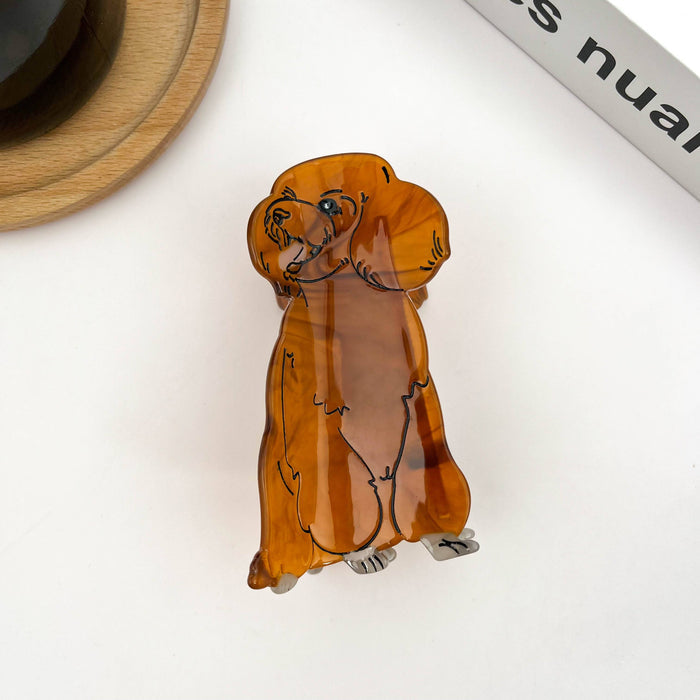 Brown Dog Series Claw Clip, Shih Tzu Teddy Hair Clip: German Shepherd
