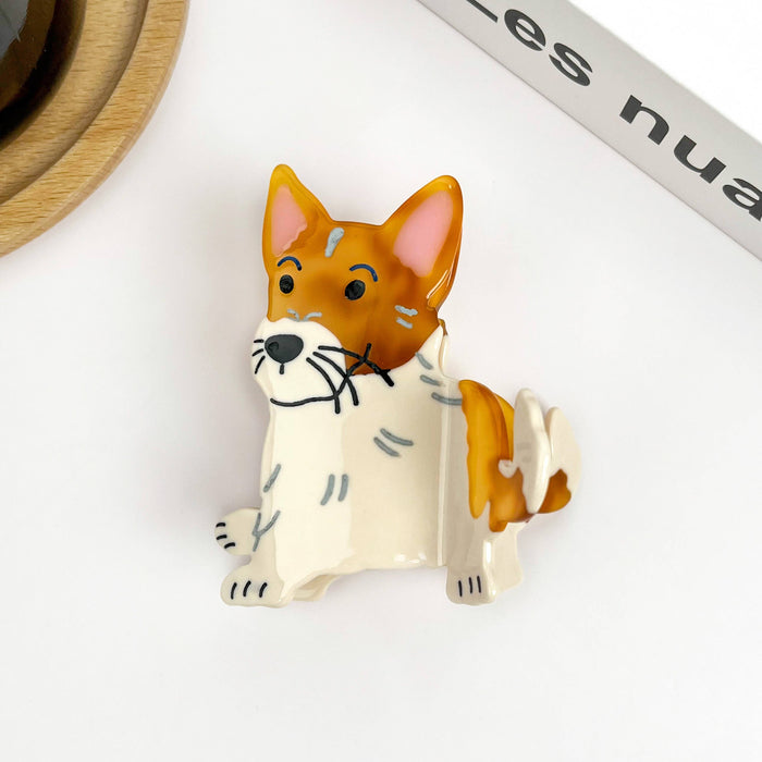 Brown Dog Series Claw Clip, Shih Tzu Teddy Hair Clip: German Shepherd