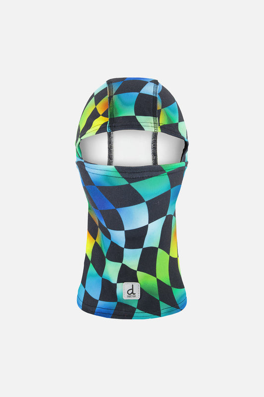 Brushed Jersey Balaclava Blue Checkered Print-0