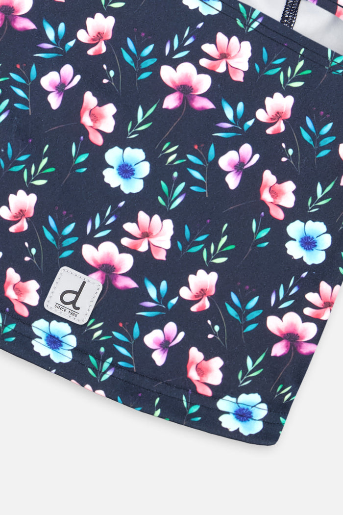 Brushed Jersey Balaclava Blue Floral Print-3