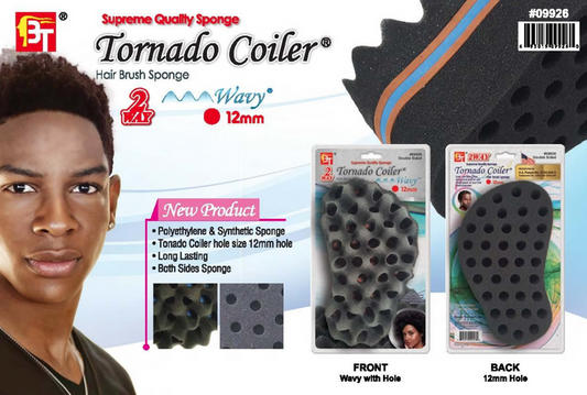 BT Tornado Coiler Hair Brush Sponge 2 Way with 12mm Hole #09926 - Palms Fashion Inc.