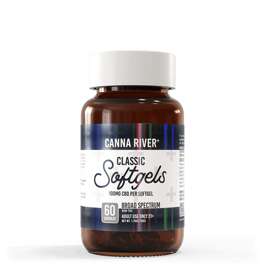 Canna River CBD Classic Softgels Broad Spectrum 100mg CBD 60 count