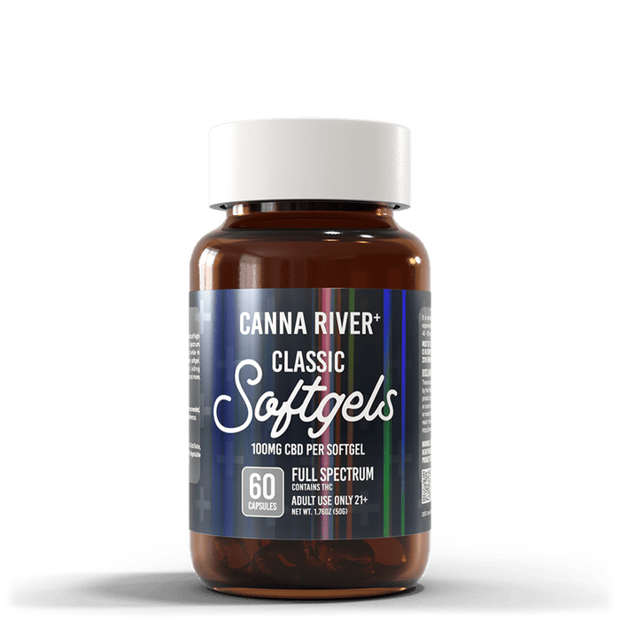 Canna River CBD Classic Softgels Full Spectrum 100mg CBD 60 count