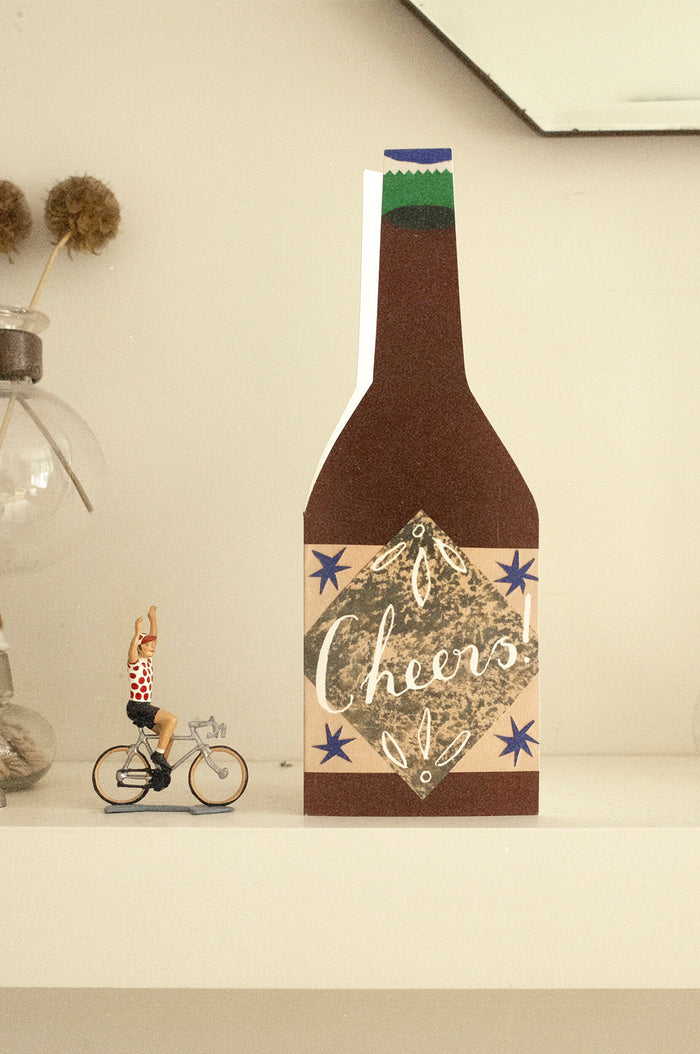 Cheers Bottle Shaped Card
