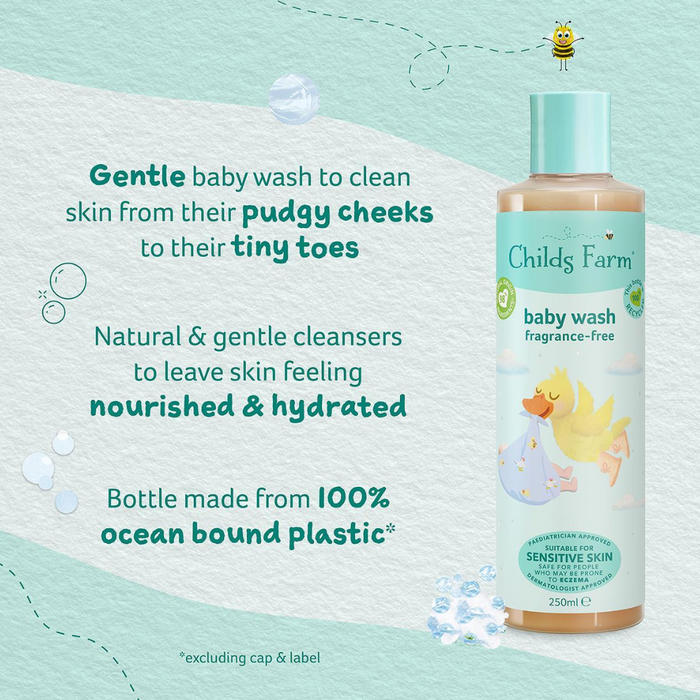 Childs Farm Baby Unfragranced Body Wash 250ml (T)