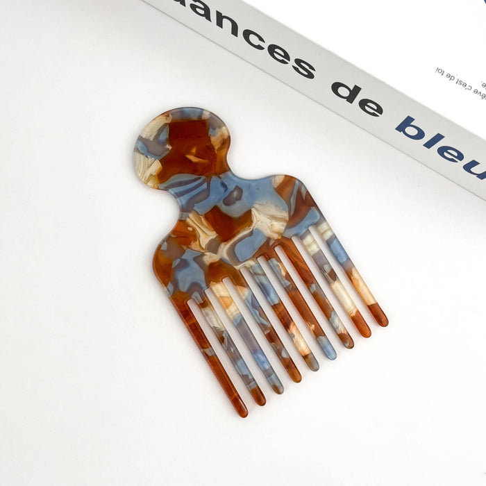 Classic Colored Acetate Comb: Light Coffee Blue