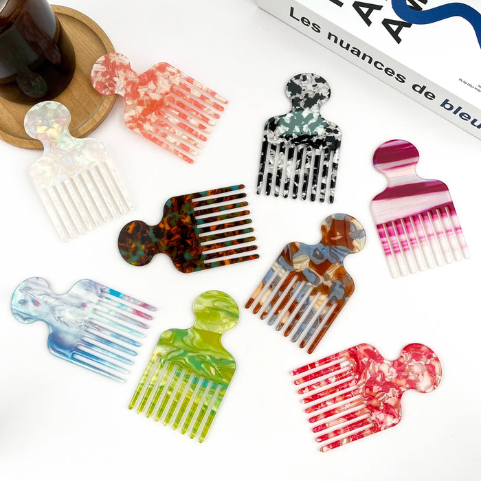 Classic Colored Acetate Comb: Light Coffee Blue