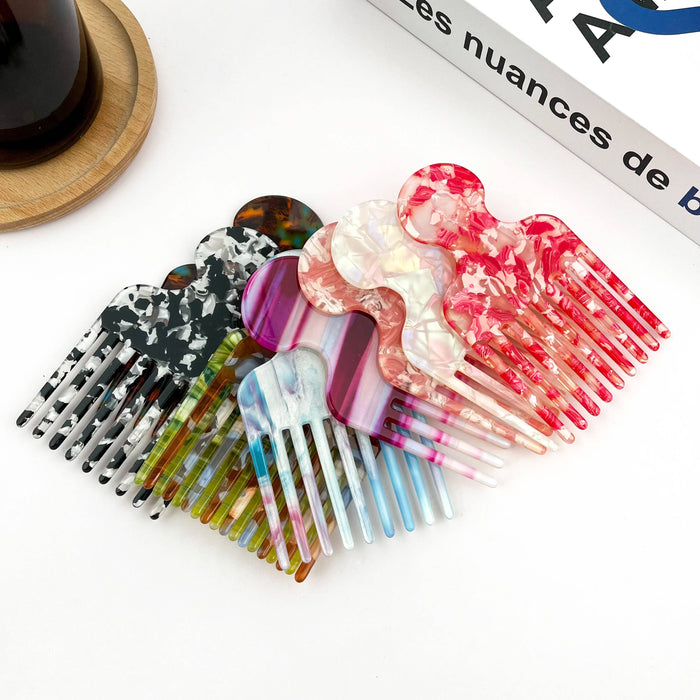 Classic Colored Acetate Comb: Light Coffee Blue