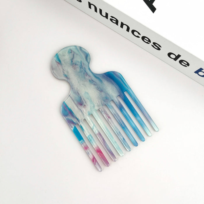 Classic Colored Acetate Comb: Light Coffee Blue