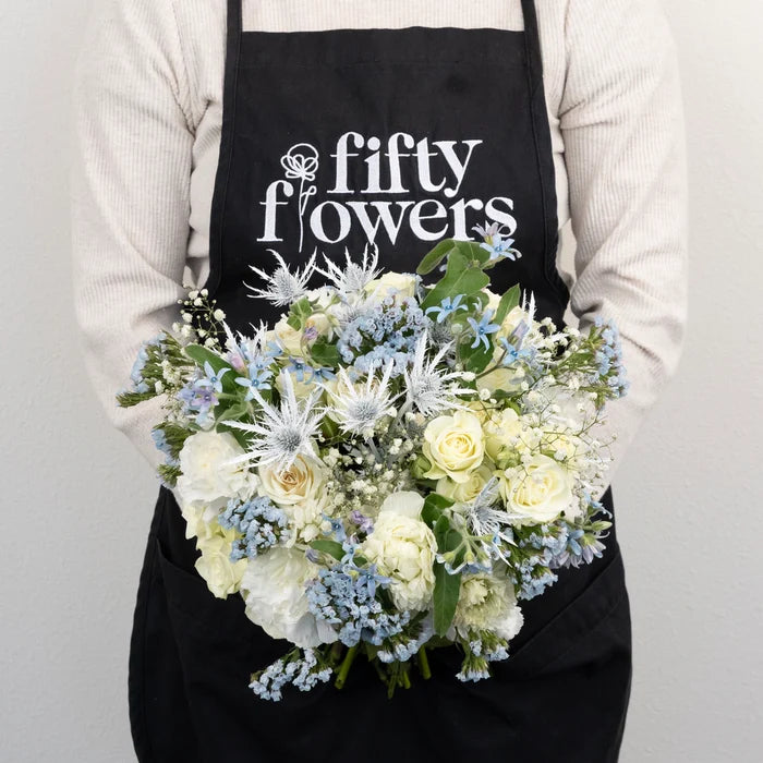 Ice Blue Diy Flower Kit Apron - Image