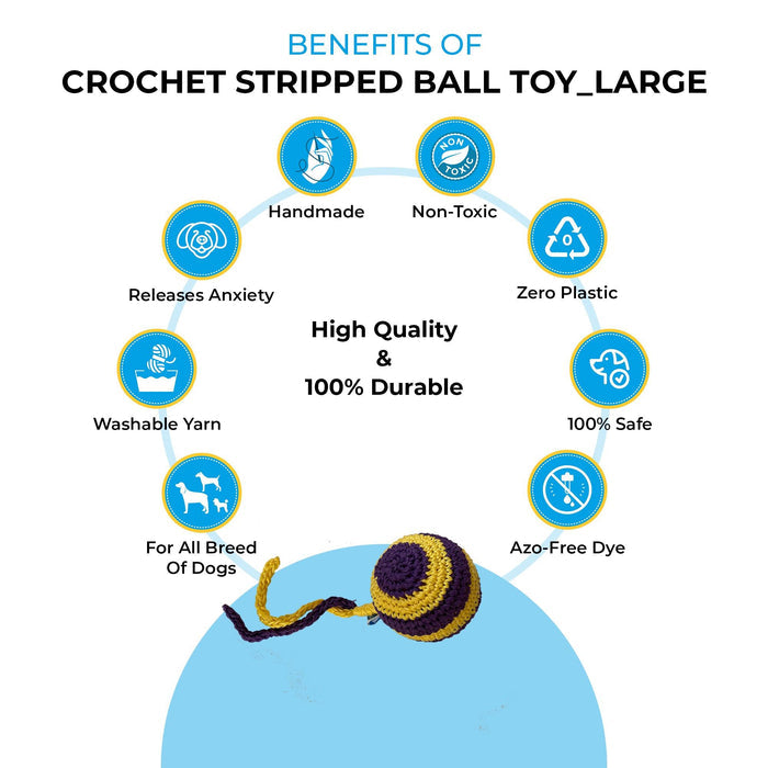 Crochet Stripped Ball Toy Large - Captain Zack