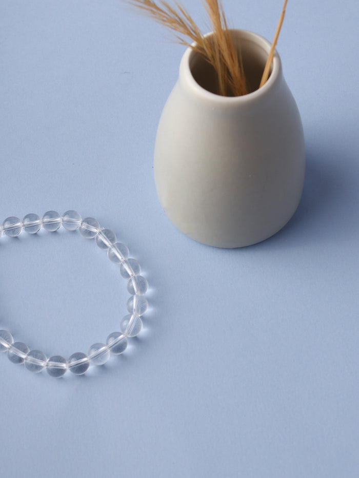 Crystal Bead Bracelet | Rock Quartz-Image 1