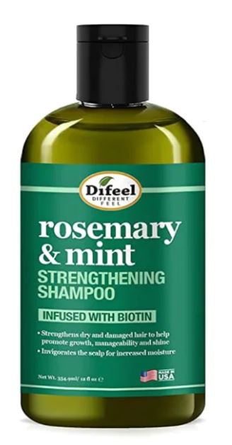 Difeel Rosemary and Mint Hair Strengthening Shampoo with Biotin 12 oz. - Palms Fashion Inc.
