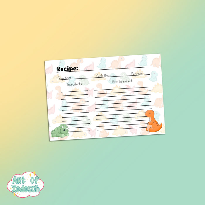 dino buddies recipe cards