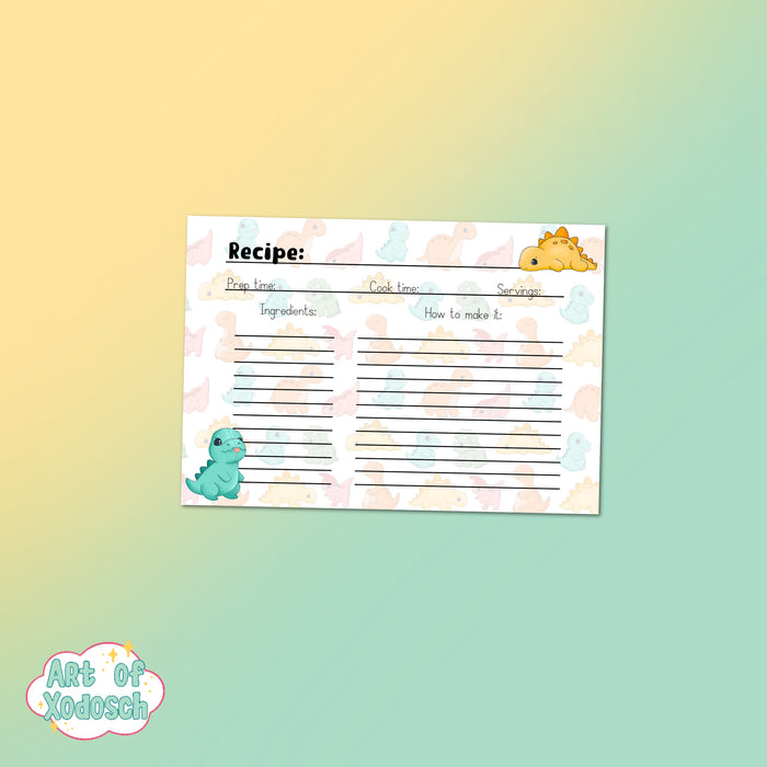 dino buddies recipe cards