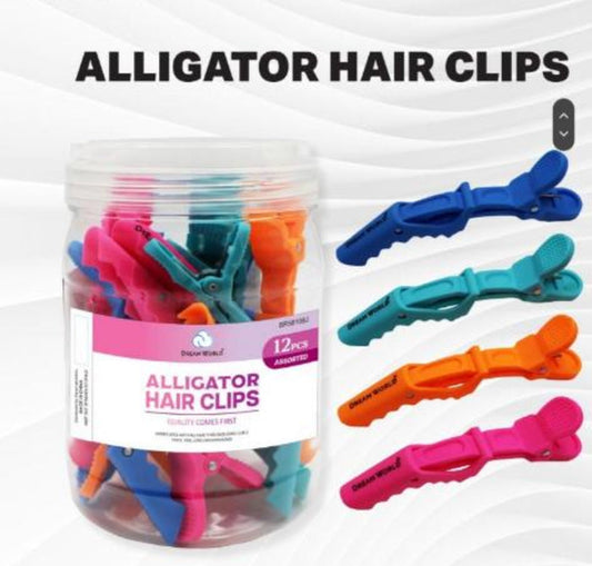 Dream Gator hair Clips 12pcs - Assort - Palms Fashion Inc.