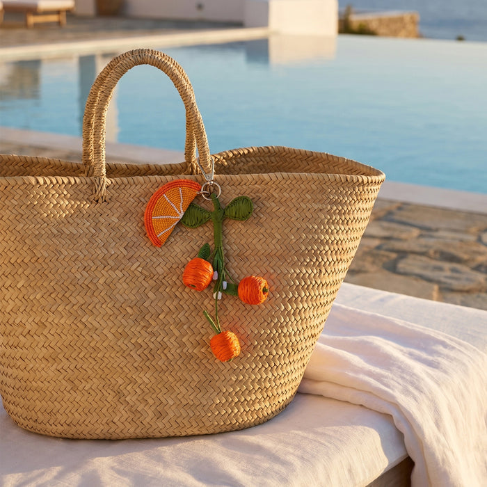 Embellished  Orange Bag Charm