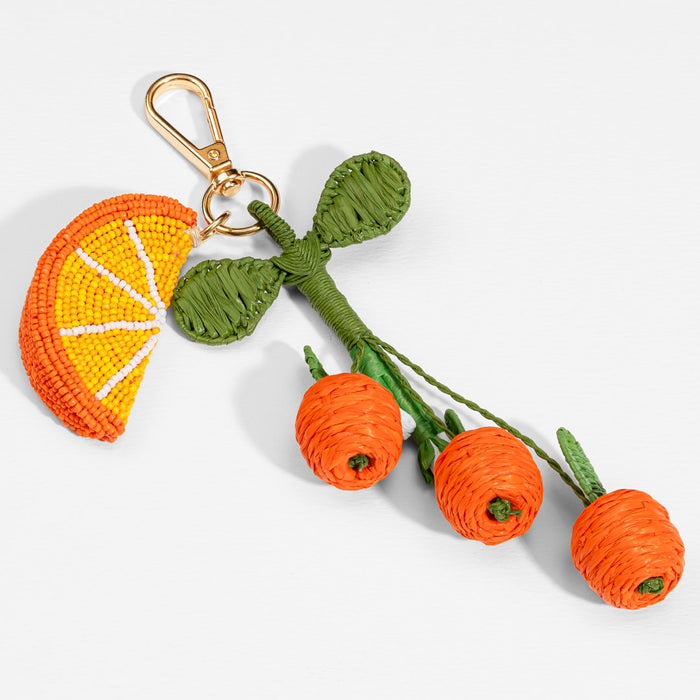 Embellished  Orange Bag Charm