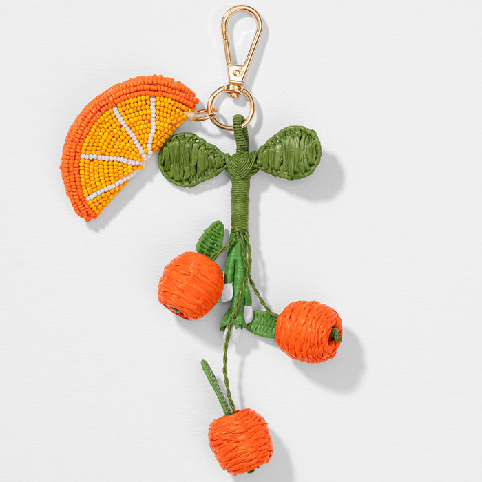 Embellished  Orange Bag Charm