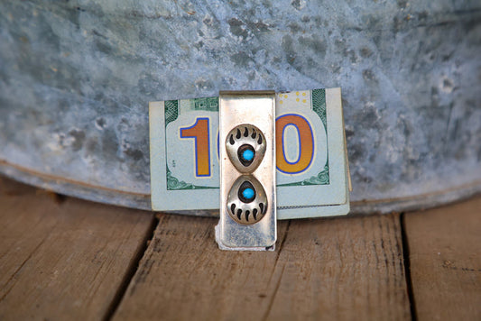 Esther White Double Bear Paw Money Clip