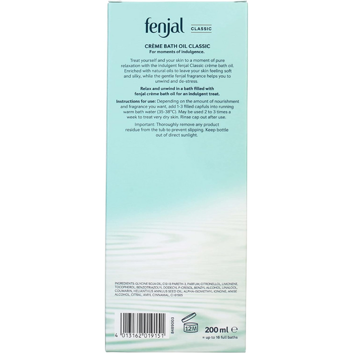 FENJAL Classic Luxury Creme Bath Oil - 200ml (T)