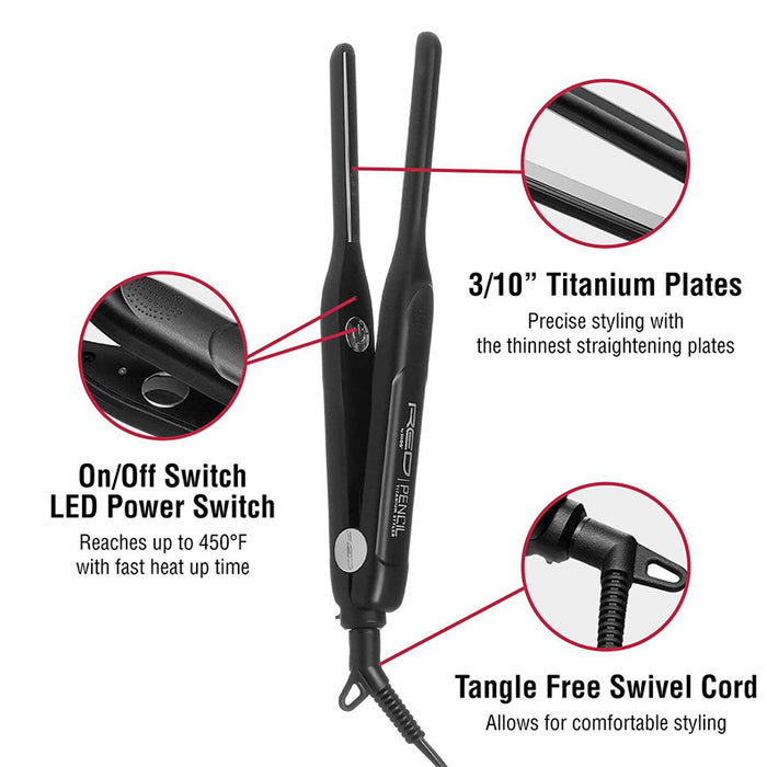 #Fits030 Titanium Styler Pencil Flat Iron 3/10"