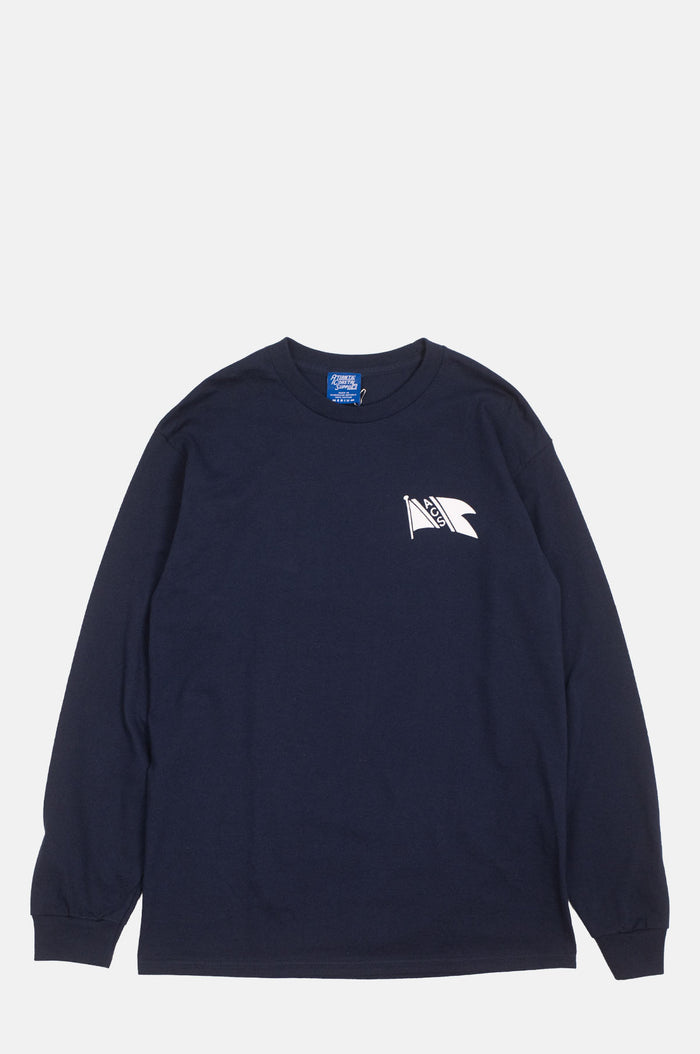 Atlantic Coastal Supplies Flag Tee Long Sleeve Navy.