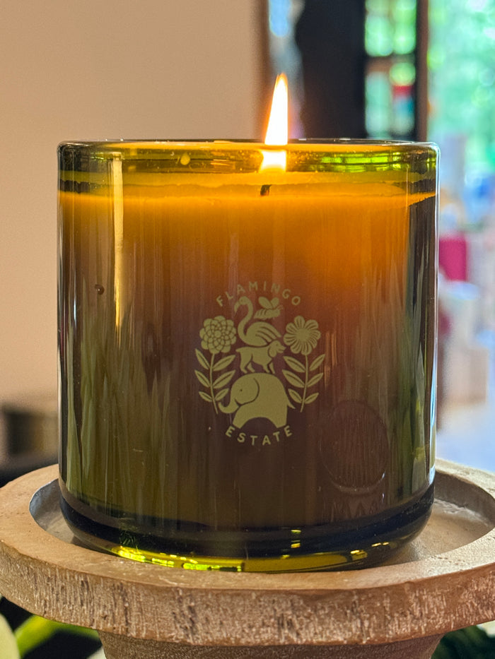 Flamingo Estate rosemary candle, botanical herbal candle, rosemary scented candle, creative clarity home fragrance, Mediterranean herb candle, mental stimulant candle, ancient ritual inspired candle, luxury rosemary candle, Flamingo Estate botanical scent, rosemary cypress fragrance
