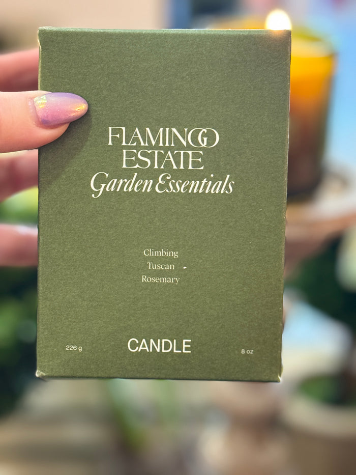 Flamingo Estate rosemary candle, botanical herbal candle, rosemary scented candle, creative clarity home fragrance, Mediterranean herb candle, mental stimulant candle, ancient ritual inspired candle, luxury rosemary candle, Flamingo Estate botanical scent, rosemary cypress fragrance