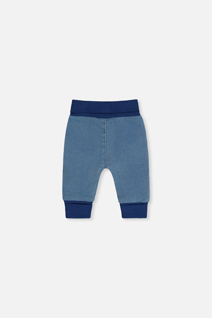 French Terry Denim Evolutive Pants Light Blue Denim-2
