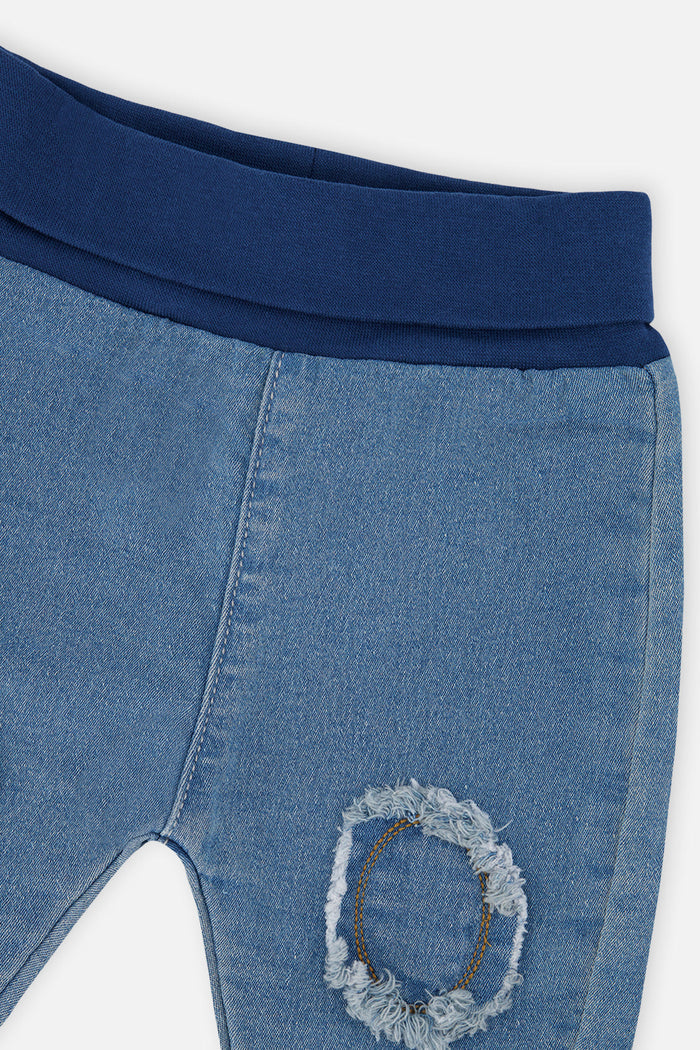 French Terry Denim Evolutive Pants Light Blue Denim-3