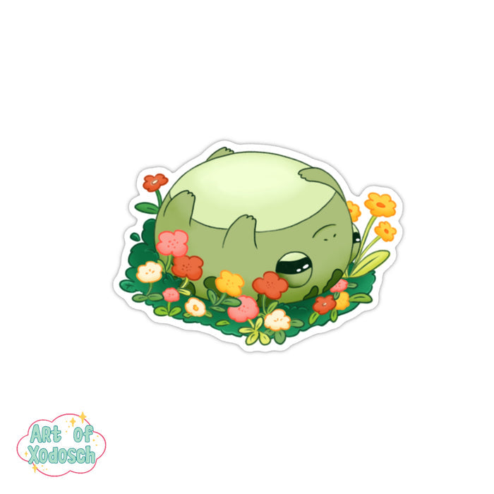 frog flowers sticker