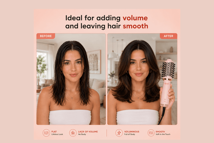 Mini Blowout Brush Dual Voltage Travel small Dryer Brush G&C – professional hair tool by Gold Class G&C