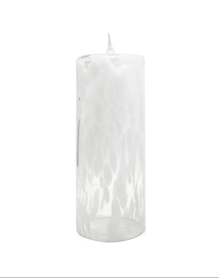 Glass Candle w/LED Flame