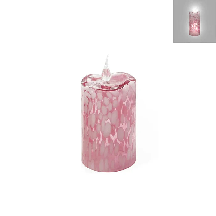 Glass Candle w/LED Flame