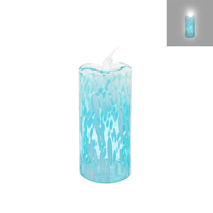 Glass Candle w/LED Flame