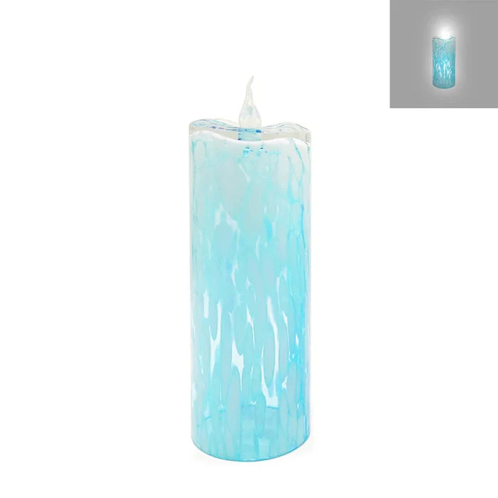 Glass Candle w/LED Flame