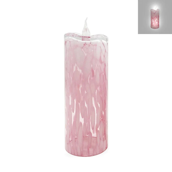 Glass Candle w/LED Flame