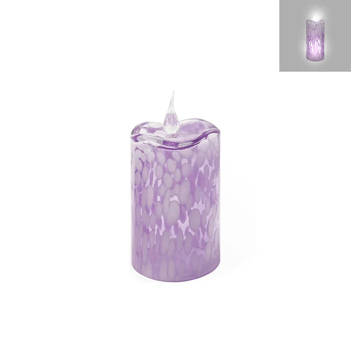 Glass Candle w/LED Flame