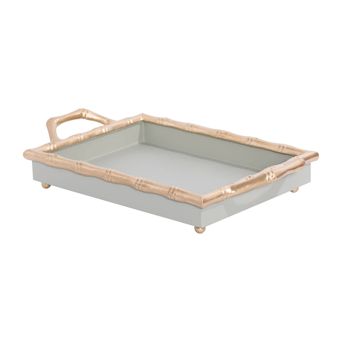 taupe table tray, decorative serving tray, 10x14 taupe tray, Gracie Chang Mai tray, neutral home décor tray, stylish tabletop organizer, seasonal display tray, dining and decor tray, Jaye tray style, elegant utility tray