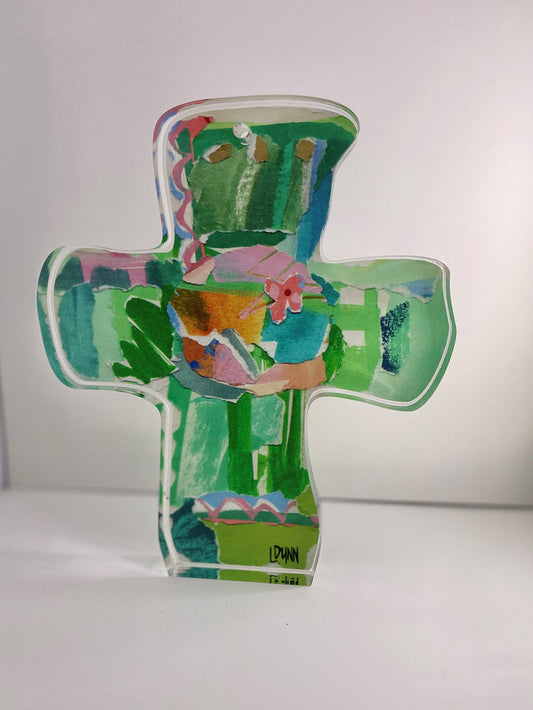 Green Everlasting Love Acrylic Cross