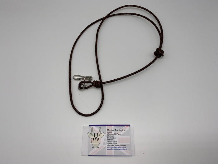 brown braided leather gundog lanyard