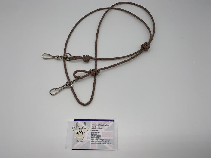 brown braided leather gundog lanyard