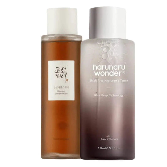 HARU HARU Wonder Black Rice Toner & Beauty of Joseon Ginseng Essence Water Set - DOKAN