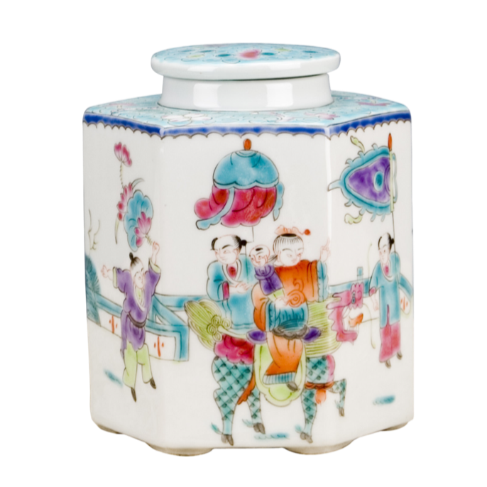 hand-painted porcelain jar, decorative porcelain jar, traditional figure designs, storage decorative jar, unique decorative pieces, cultural home decor, artisan porcelain jar, historical home accents