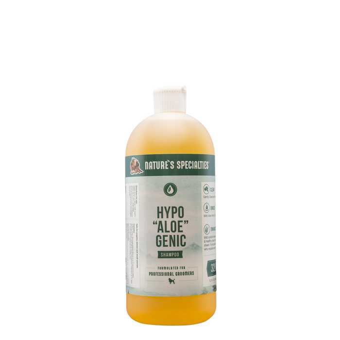 32 oz bottle of Nature's Specialties mild Hypo "Aloe" Genic Shampoo for dogs & cats.