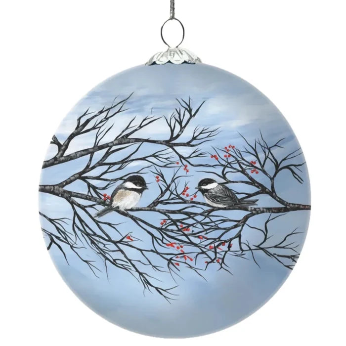 INDIGENOUS Ornament | Chickadees by artist Carla Joseph, Metis, Cree