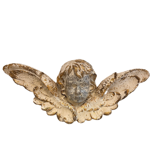 gold angel wall decor, indoor outdoor decorative angel, weather resistant garden wall art, angel sculpture for patio, gold metal wall decor, durable outdoor angel decoration, angel wall hanging for garden, timeless gold wall ornament, elegant angel statue, French country wall accent